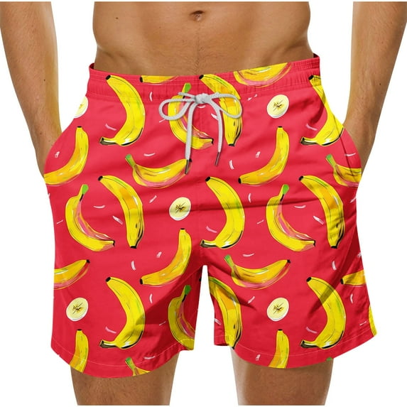 Stamzod Hawaiian Men's Swimwear Fashion Graphic Printing Beach Shorts Summer Tropical Vacation Swimsuit with Pocket Casual Plus Size Bathing Suit Multi-color W XXXXXL