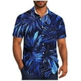 thumbnail image 1 of Stamzod Hawaiian Shirt for Men Summer Beach Casual Short Sleeve Button Down Shirts Oversized Printed Tropical Vacation Shirts Blue DD XXXL, 1 of 6