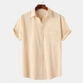 thumbnail image 1 of Stamzod Hawaiian Shirt for Men Short Sleeve ButtonDown Twill Men Dress Shirts FashionSolid Color Comfy Causal Business Shirts on, 1 of 7