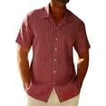 thumbnail image 1 of Stamzod Hawaiian Shirt for Men Summer Short Sleeve Button Down Shirt Men Casual Vacation Beach Shirts Red-1 S, 1 of 9