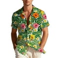 thumbnail image 1 of Stamzod Hawaiian Shirt for Men Tropical Printed Summer Oversized Button Up Shirt Men Vacation Beach Short Sleeve Shirts Green Y XXXL, 1 of 9