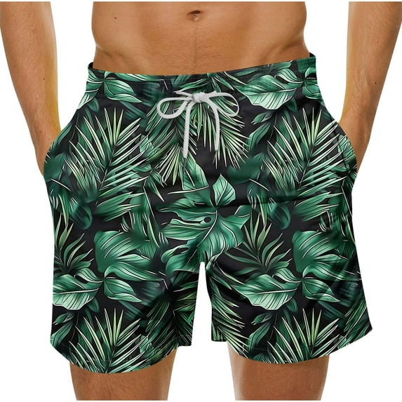 Stamzod Hawaiian Swimming Trunks for Men Fashion Tropical Printing Summer Vacation Beach Shorts with Pockets Casual Breathable Stretch Oversized Bathing Suit Multicolor F XXXXXL