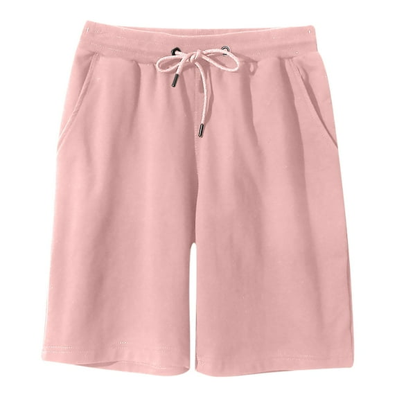 Stamzod Hiking Shorts Men Summer Fashion Solid Athletic Shorts Drawstring Waist Plus Size Breathable Outdoor Running Short with Pockets