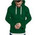 thumbnail image 1 of Stamzod Hoodies for Men Long Sleeve Slim Fit Drawstring Pullover Sweatshirts Solid Windproof Warm Fall Winter Outerwear with Pockets, 1 of 5