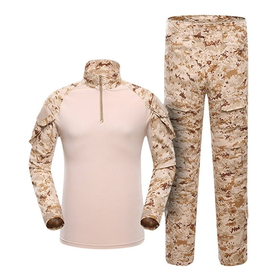 Stamzod Hunting Clothes for Men Camo Long Sleeve 1/4 Zipper Sweatshirt and Multiple Pockets Pants 2 Piece Sets Warm Up Fall Men's Tracksuits on Clearance