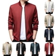 thumbnail image 1 of Stamzod Jackets for Men Long Sleeve Zip Up Bomber Jacket Men Business Casual Work Lightweight Windbreaker Khaki XXL, 1 of 6