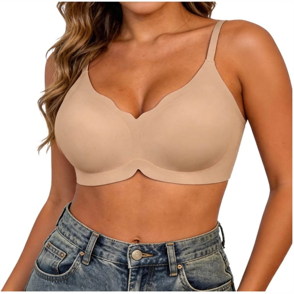 Stamzod Jelly Bras for Women Push Up Seamless Bra No Underwire Wireless Bralette Supportive T Shirt Bra