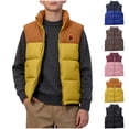 thumbnail image 1 of Stamzod Kids Clothes Boys Puffer Vest Zip Up Sleeveless Warm Quilted Jacket Outerwear Winter Coat for Boys Girls Black 9-10Years, 1 of 8