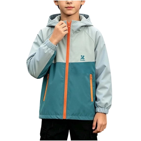 Stamzod Kids Raincoat Long Sleeve Lightweight Raincoat Outdoor Waterproof Rain Jacket Boys Clothes