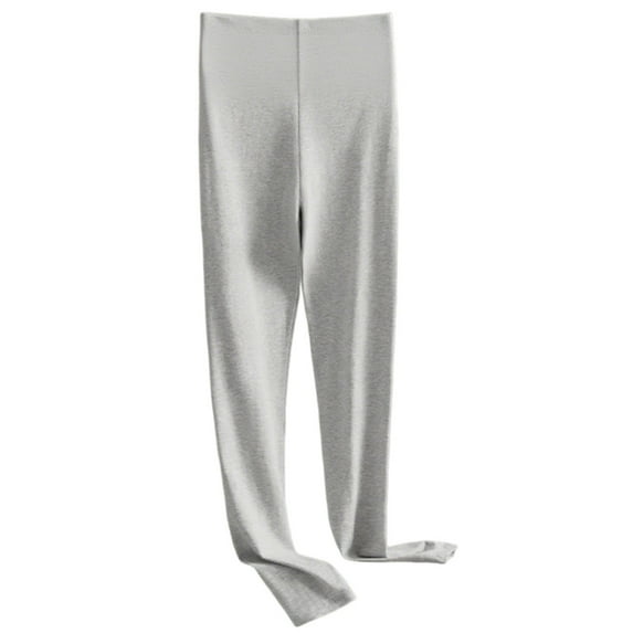 Stamzod Leggings for Women Solid Color Elastic Waist Stretch Yoga Pants Casual Warm Plus Size Leggings Gray XXXL