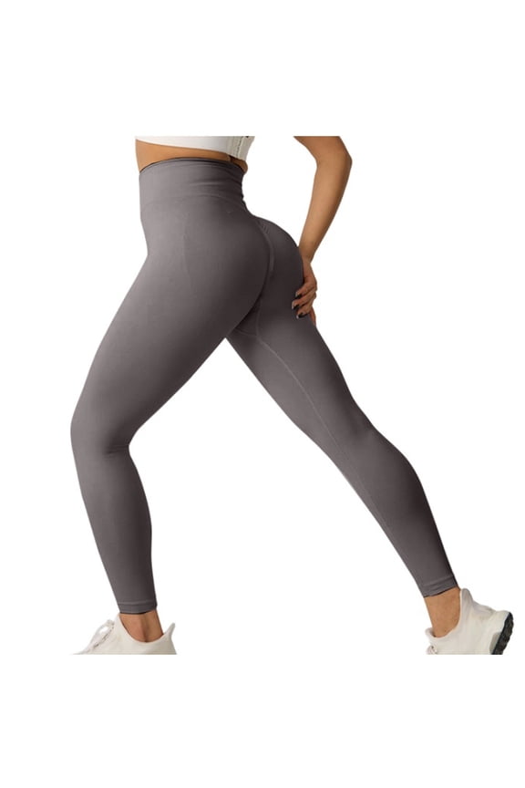Leggings for Women Solid Color High Waist Slim Fit Stretch Yoga Pants Activewear Casual Workout Gym Leggings for Women Dark Gray B L