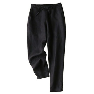 Summer Savings Clearance! Stamzod Linen Yoga Pants Women With Pockets Drawstring Solid Color Sweatpants Women Plus Size Lounge Workout Women's Joggers Pants