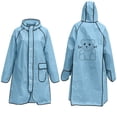 thumbnail image 1 of Stamzod Long Rain Coats for Women Eva Waterproof Hooded Rain Coat Jacket with Pockets for Cycling Outdoor Rainwear Light Blue L, 1 of 9