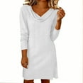 thumbnail image 1 of Stamzod Long Sleeve Dress for Women Summer Cowl Neck Elegant Wedding Dress Vacation Casual Dresses for Women White XL, 1 of 7
