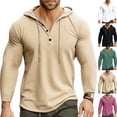 thumbnail image 1 of Stamzod Long Sleeve Shirts for Men Solid Color Hooded Oversized Gym Shirts for Men Casual Hoodies Hot Pink XXL, 1 of 9