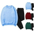 thumbnail image 1 of Stamzod Long Sleeve Track Suits Mens 2 Piece Solid Color Crewneck Pullover Sweatshirts and Sweatpants Men's Casual Sweat Suit for Running Gym Workout Green S, 1 of 3