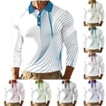 thumbnail image 1 of Stamzod Long Sleeve Work Shirts for Men Fashion Strip Printed Turndown Pulover Basic Tee Tops Casual Workout Shirts for Men Red B M, 1 of 4