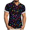 thumbnail image 1 of Stamzod Men Button Down Shirt Short Sleeve Summer Beach Shirts Lover Heart Turndown Casual Shirts for Men Plus Size Clothes Multicolor B XXXXXL, 1 of 6