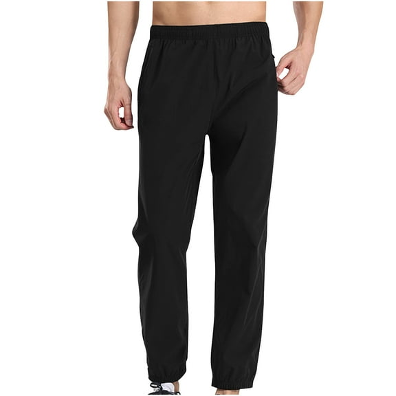 Stamzod Men Causal Pants Elastic Waist Plus Size Bunched Feet Outdoor Jogger Pants Solid Color Baggy Sweatpants Men with Pockets