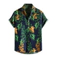 thumbnail image 1 of Stamzod Men Clothes Clearance Men's Button Down Shirts Short Sleeve Harajuku Beach Shirts Floral Print Holiday Casual Hawaiian Men Loose Shirts, 1 of 7