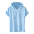 thumbnail image 1 of Stamzod Men Clothes Clearance Men's Casual Hooded Tshirts Short Sleeve Solid Color Pullover Basic Tee Men's Plus Size Top, 1 of 3