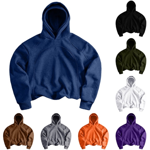Stamzod Men Hoodie 2026 Fall Winter Long Sleeve Fleece Sweatshirt Loose Casual Pullover Hoodies for Men