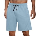 thumbnail image 1 of Stamzod Men Pajama Shorts Summer Solid Color Elastic Waist Sleeping Shorts Men Soft Casual Oversized Short Pajamas Light Blue B L, 1 of 6