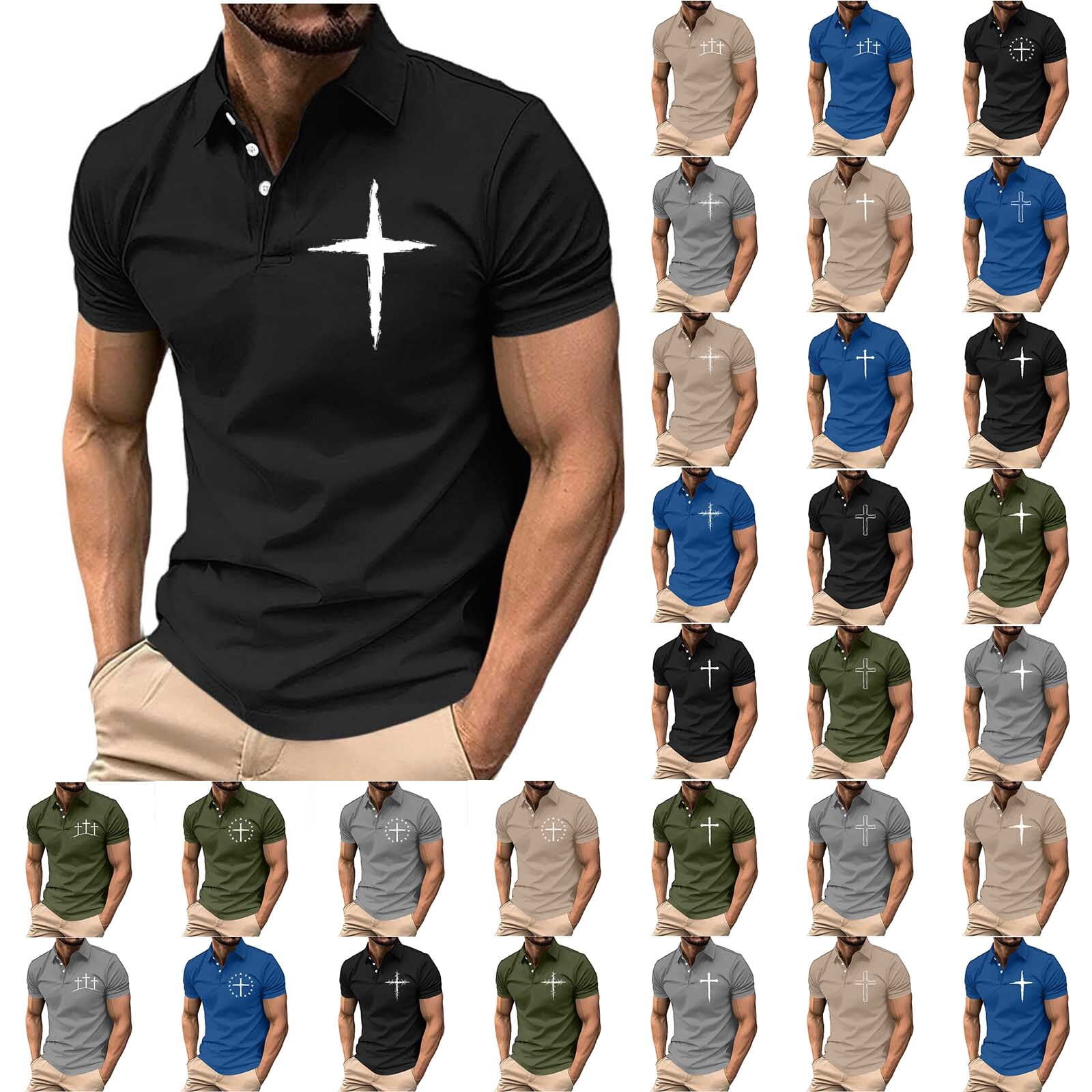 Stamzod Men Polo Shirts Short Sleeve Sport Golf Shirts for Men Casual ...