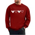 thumbnail image 1 of Stamzod Men Sweatshirts Valentine's Lover Heart Crewneck Sweatshirt Casual Long Sleeve Tops for Men Plus Size Clothes Red D XXL, 1 of 6