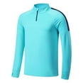 thumbnail image 1 of Stamzod Men Workout Shirt Solid Color Stand Collar Fitness Running Gym Shirts Men Casual Long Sleeve Oversized Shirt Light Blue-1 XXL, 1 of 7