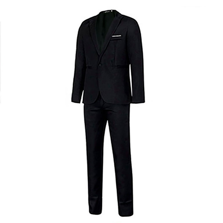 Wehilion Mens Suits Set Slim Fit Men 3 Piece Dress Suit Prom