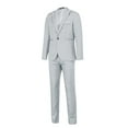 thumbnail image 1 of Stamzod Men's 2 Piece Suits Classic Fite Button Dress Suits Tuxedo Jacket Blazer for Wedding Business Dinner Prom Gray L, 1 of 5