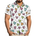 thumbnail image 1 of Stamzod Men's Button Down Shirts Summer Short Sleeve Beach Vacation Shirts Lover Heart Casual Mens Hawaiian Shirt Multicolor W L, 1 of 6