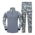 thumbnail image 1 of Stamzod Men's Camo Combat Uniform Set Long Sleeve 1/4 Zipper Shirt and Pants Sets Fall Winter Warm Army Paintball Hunting Clothes for Men on Clearance, 1 of 2