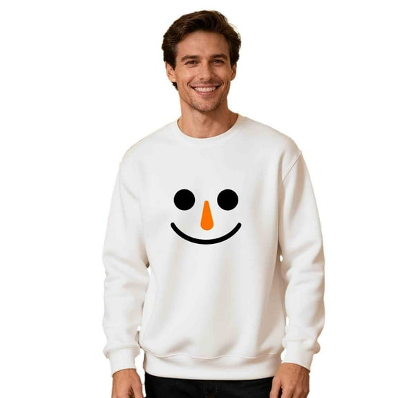 Stamzod Men's Christmas Crewneck Sweatshirt Fashion Cute Printed Long Sleeve Sweatshirts Holiday Matching Christmas Couple Shirts for Men White B XXL