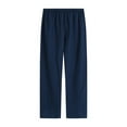 thumbnail image 1 of Stamzod Men's Cotton Pajama Trousers Elastic Waist Loose Long Lounge Wide Leg Sleep Pants Comfy Soft Homewear Fashion Men's Pants On Clearance, 1 of 4