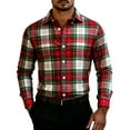 thumbnail image 1 of Stamzod Men's Fashion Christmas Shirts Turndown Long Sleeve Plaid Shirt Holiday Party Casual Shirts for Men Multicolor B XXL, 1 of 5