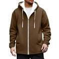 thumbnail image 1 of Stamzod Men's Fashion Sherpa Hoodie Long Sleeve Hooded Fleece Jacket Men Casual Thicked Warm Winter Coats with Pocket Brown XL, 1 of 5
