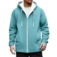 thumbnail image 1 of Stamzod Men's Fashion Sherpa Hoodie Long Sleeve Hooded Fleece Jacket Men Casual Thicked Warm Winter Coats with Pocket Light Blue XXL, 1 of 5