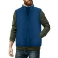 thumbnail image 1 of Stamzod Men's Fashion Winter Vest Jackets Solid Color Thicked Warm Fleece Zip Up Jacket Casual Mens Vests Outerwear with Pocket Blue XL, 1 of 9