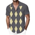 thumbnail image 1 of Stamzod Men's Hawaiian Shirt Short Sleeve Summer Beach Tropical Button Down Shirt Boho Vacation Outfits Dark Gray C XXL, 1 of 3