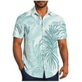 thumbnail image 1 of Stamzod Men's Hawaiian Shirt Summer Short Sleeve Tropical Vacation Button Down Beach Floral Palm Shirts Mens&nbsp;Oversized Casual&nbsp;Tops Green EE XXL, 1 of 6