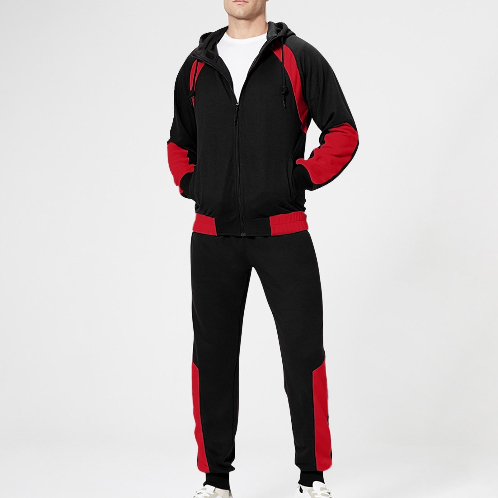 Brnmxoke Mens Casual Tracksuits Long Sleeve Jogging Suits Sweatsuit Sets 2 Piece Athletic Warm Up Full Zip Track Jackets Pants Sweat Outfit Beige Xl