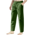 thumbnail image 1 of Stamzod Men's Linen Cotton Pants Casual Lightweight Elastic Waist Summer Beach Pants Plus Size Athletic Jogging Pants with Pocket, 1 of 6