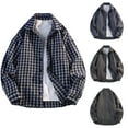 thumbnail image 1 of Stamzod Men's Long Sleeve Shirts Fashion Plaid Turndown Button Up Shirt Men Casual Oversized Shirts Black K L, 1 of 9