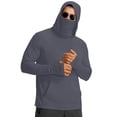 thumbnail image 1 of Stamzod Men's Long Sleeve Sun Hoodie with Mask Upf 50+ Rash Guard Shirt Lightweight Uv Shirt for Fishing Running Dark Gray E L, 1 of 7