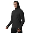 thumbnail image 1 of Stamzod Men's Ourdoor Athletic Hoodie Fashion Solid Color Long Sleeve Sweatshirt Casual Slim Fit Stretch Running Gym Workout Shirts for Men Black B XL, 1 of 8