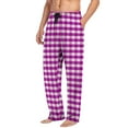 thumbnail image 1 of Stamzod Men's Pajama Pants Fashion Plaid Printed Elastic Waist Straight Pajamas with Pockets Casual Mens Sleepwear Purple C XXL, 1 of 6