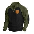 thumbnail image 1 of Stamzod Men's Pullover Sweatshirts with Fleece Lined Long Sleeve Basic Tops Thermal Mock Neck Ribbed Outerwear Vintage Patchwork Streetwear, 1 of 6