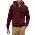 thumbnail image 1 of Stamzod Men's Quilted Hoodies Casual Long Sleeve Quarter-Zip Pullover Sweatshirt with Pockets Windproof Warm Up Fall Winter Tops, 1 of 7